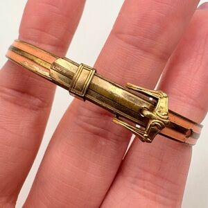 Vintage Hayward Gold Filled Pink Enamel Buckle Bracelet